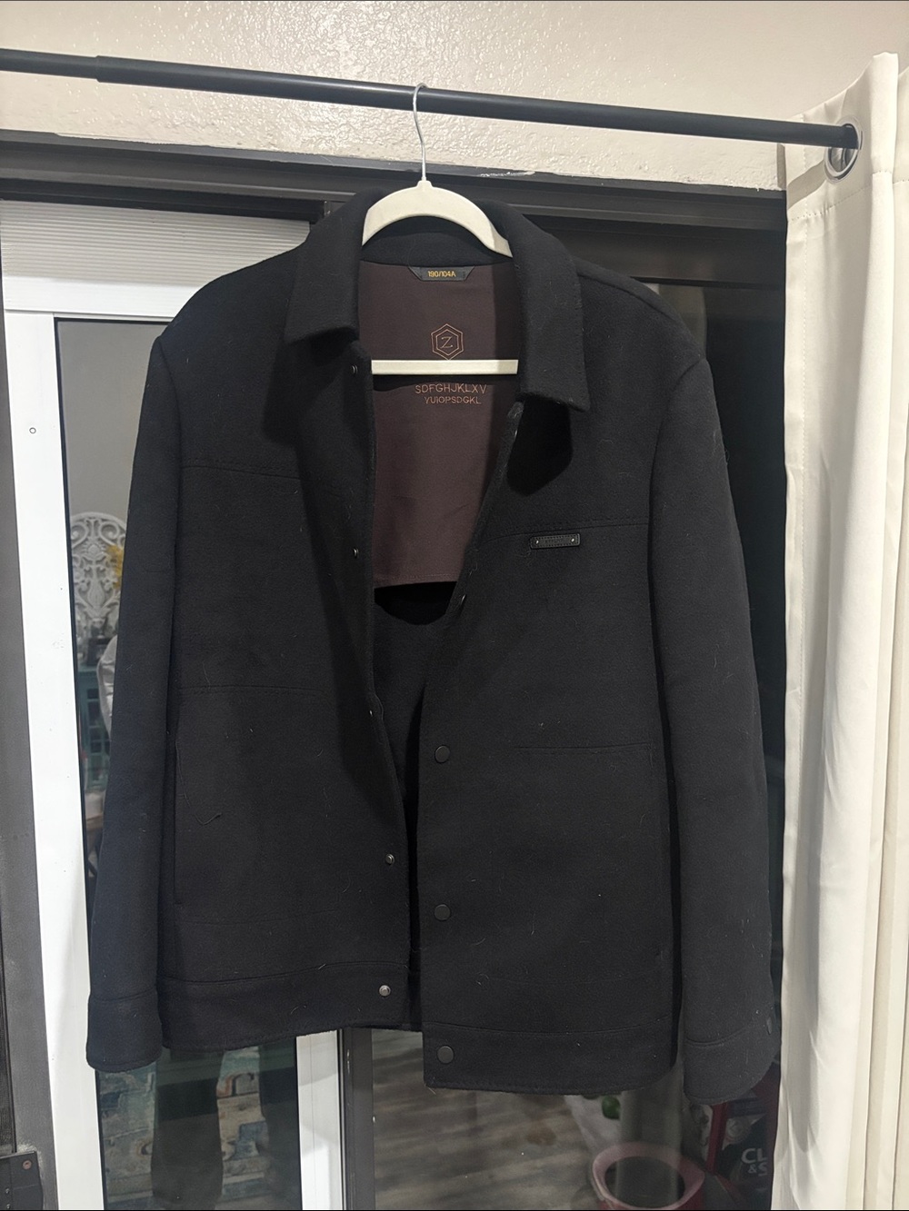 Men's Black Jacket & Coat - Classic Snap-Front